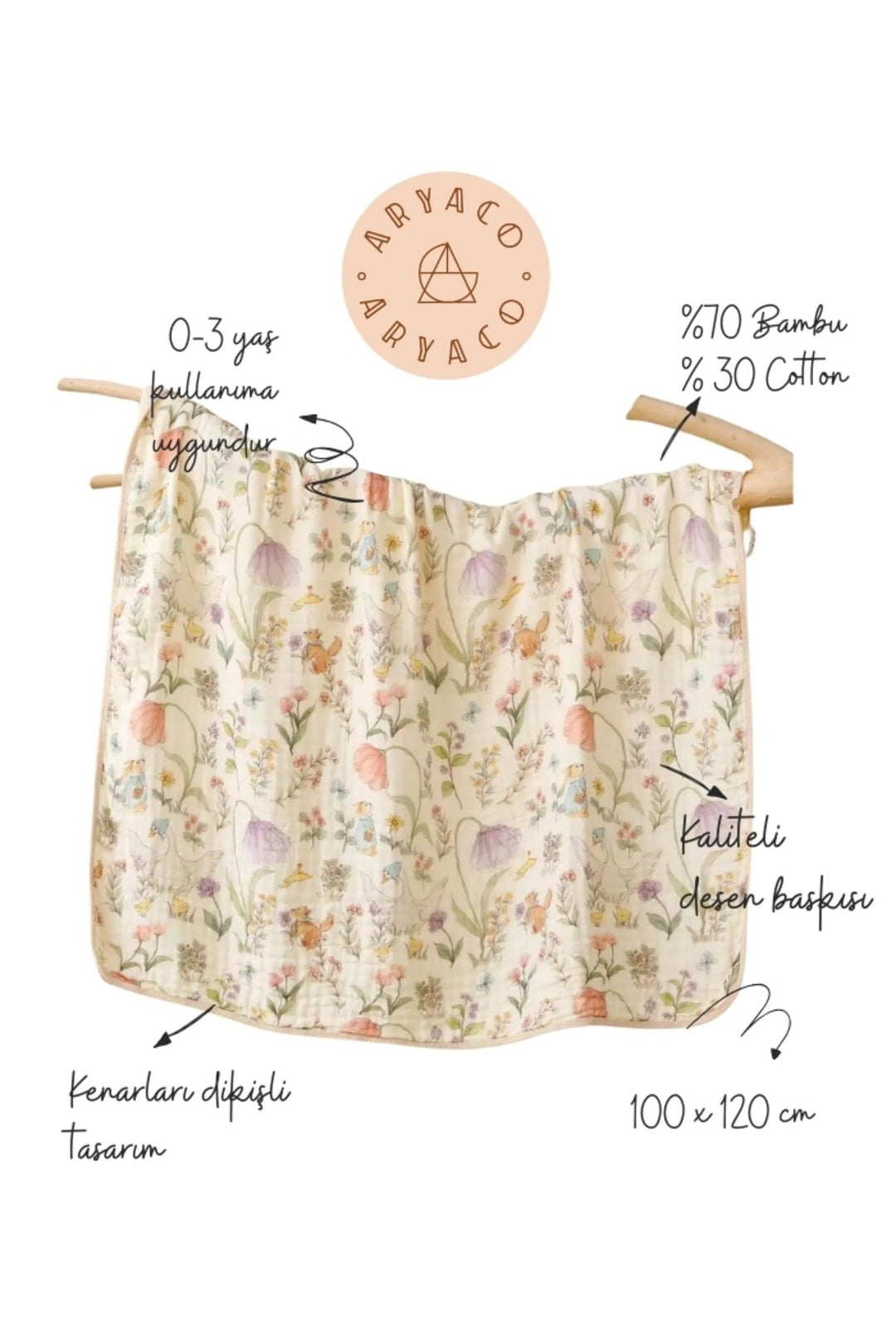 Floral Müslin-100X120cm