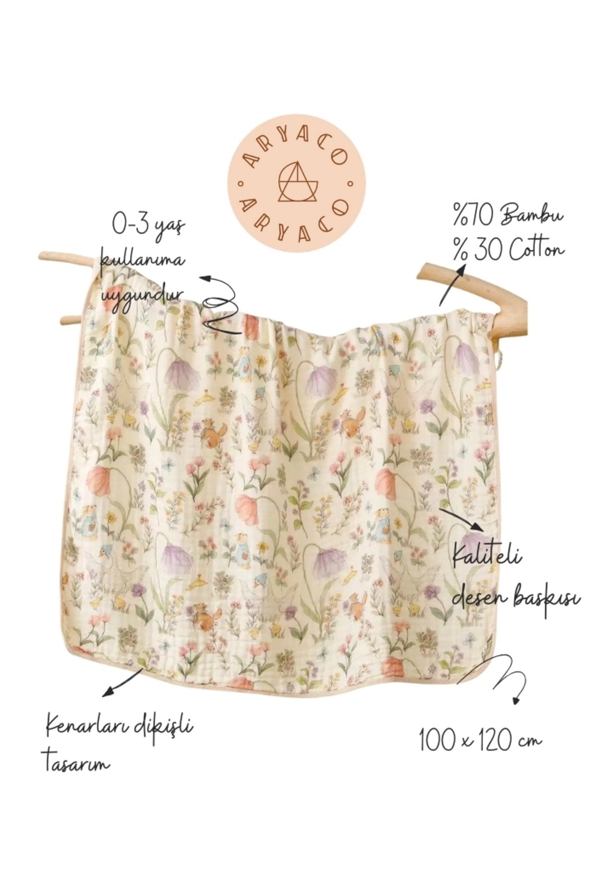 Floral Müslin-100X120cm